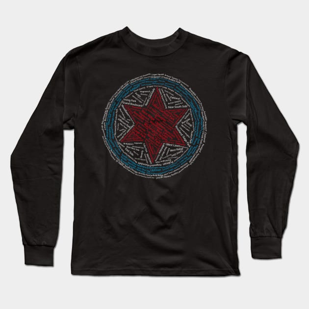 Chicago Neighborhood Star Long Sleeve T-Shirt by Dynasty Publication